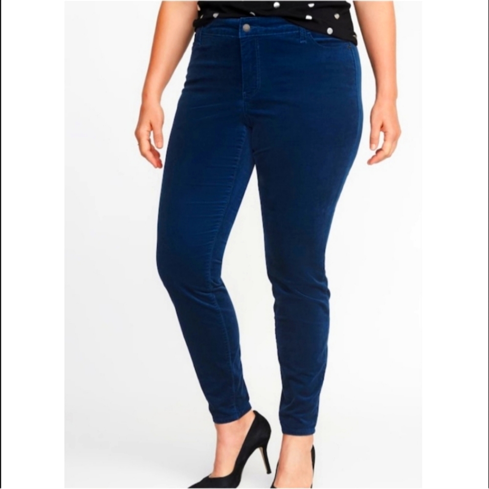 Old Navy Rockstar Skinny Blue Velvet High Waisted Pant Size 18